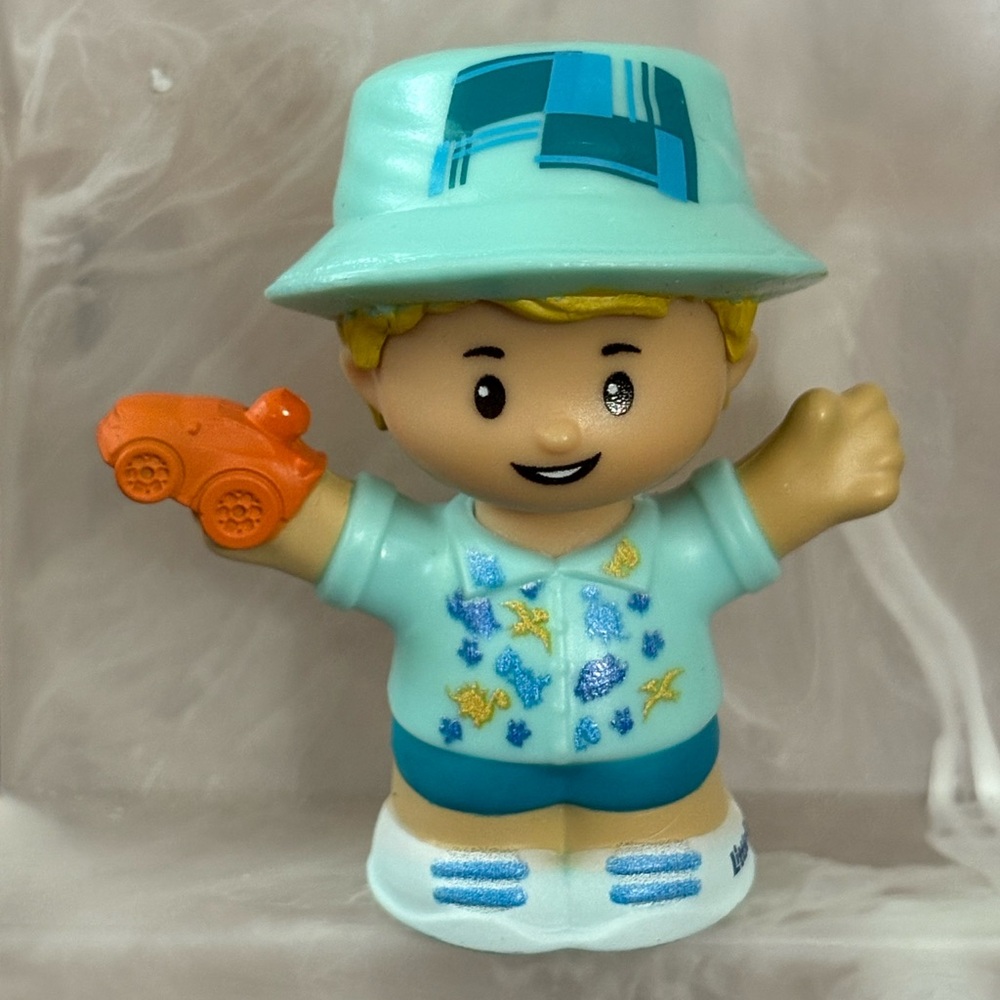 NWT Little People brand miniature play characters, character: young boy in blue